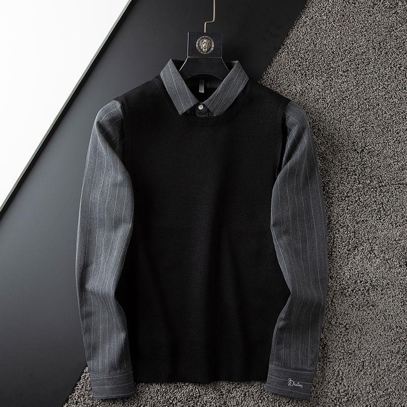 Classic Ribbed Polo Neck Sweater for Men